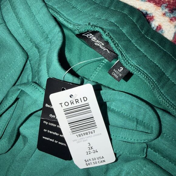 TORRID green lurex taped jogger sweats 3XL - Picture 4 of 6